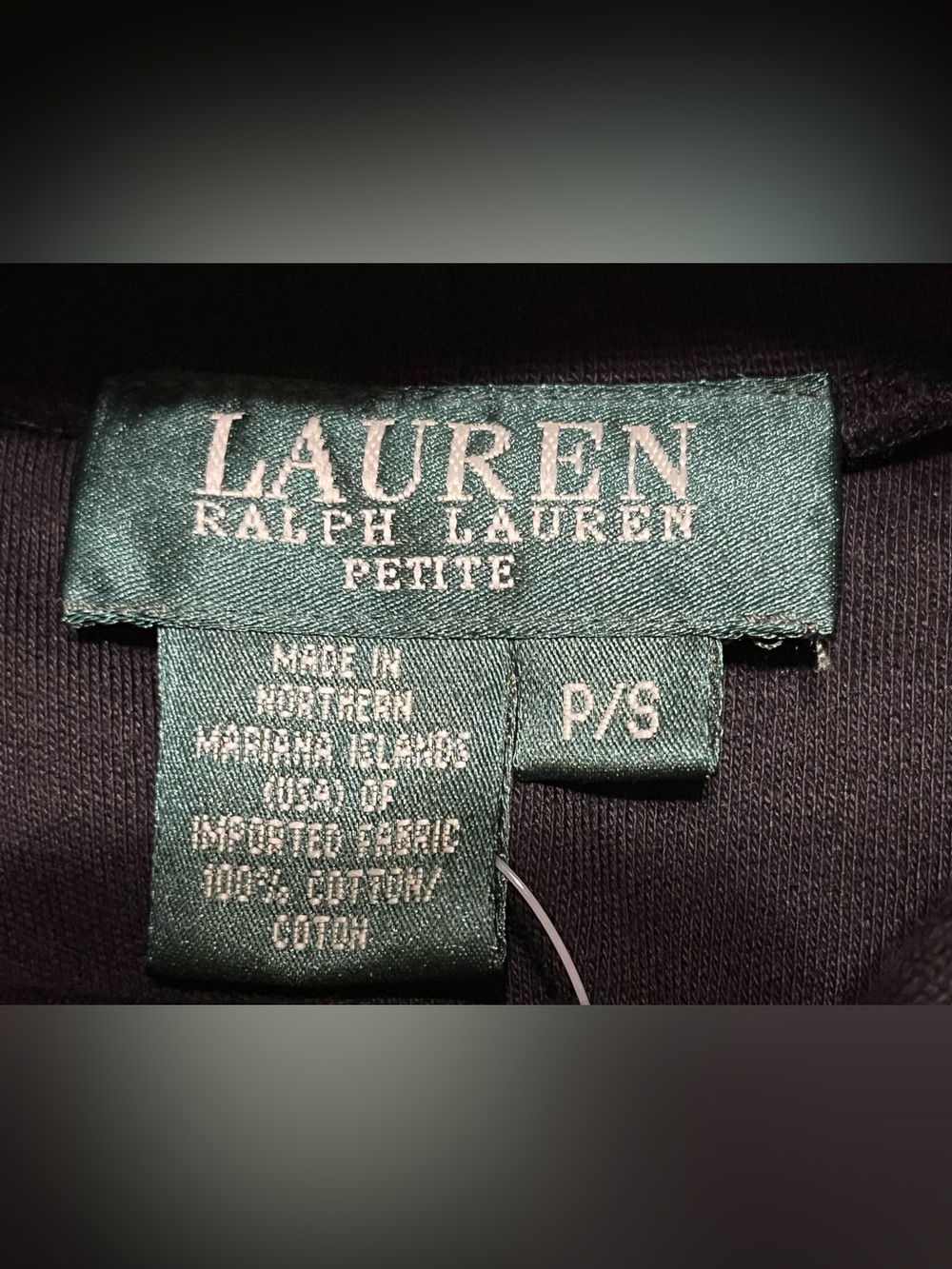 NWT Lauren Ralph Lauren Black 100% Cotton Long Sleeve Turtleneck Size PS - Picture 6 of 8